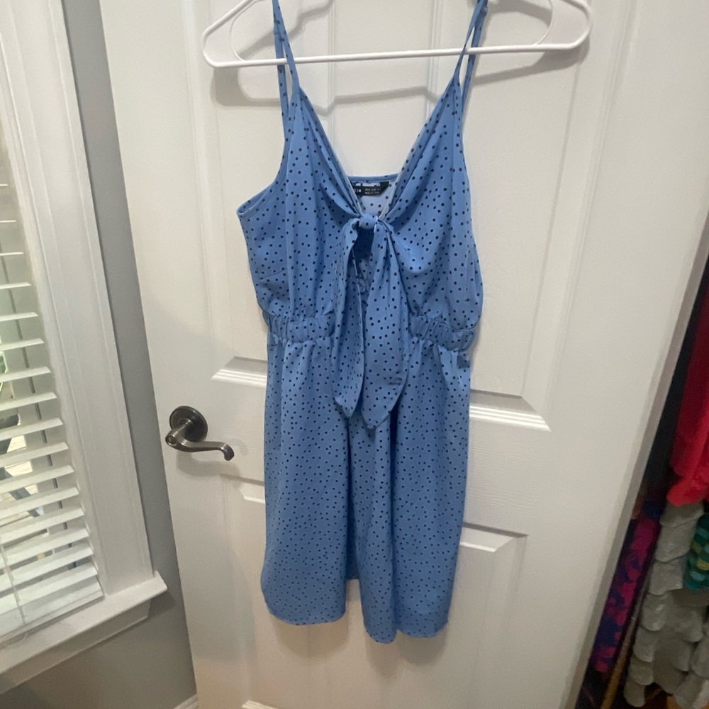 SHEIN Light Blue Polka Dot Dress - Picture 6 of 14